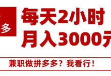 拼多多副业课程,每天2小时做拼多多月入3000元,价值599元-蜗牛学社