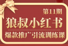 狼叔小红书爆款推广引流训练课第11期,手把手带你玩转小红书-蜗牛学社