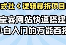 倪尔昂逻辑暴拆项目N式之14:淘宝客网站快速搭建,推荐小白入门的万能百搭副业-蜗牛学社