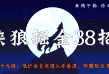 侠狼掘金38招第29招低价会员充值入手渠道,附赠玩法与思路【视频课程】-蜗牛学社