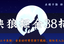 侠狼掘金38招第25招全自动付费资源下载站,轻松月入3w+-蜗牛学社