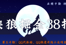 侠狼掘金38招第30招QQ代卦站,QQ快速升级小众项目-蜗牛学社