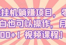 全民挂机躺赚项目,零基础小白也可以操作,月入5000+【视频课程】-蜗牛学社