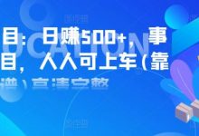 实操项目:日赚500+,事业型项目,人人可上车(靠谱)高清完整-蜗牛学社