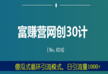 富赚营网创30计024:傻瓜式循环引流模式,日引流量1000+-蜗牛学社