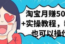 淘宝月赚5000+实操教程,新手也可以操作-蜗牛学社