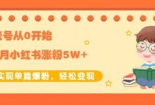 生财小红书涨粉变现:新账号从0开始3个月小红书涨粉5W+实现单篇爆粉-蜗牛学社