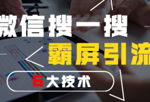 搜一搜霸屏引流技术,日引300+精准流量-蜗牛学社