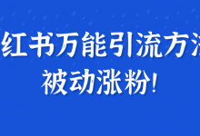 小红书万能引流方法,被动涨粉!【视频教程】-蜗牛学社