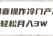 抖音操作冷门产品,轻松月入3W !【视频教程】-蜗牛学社