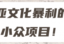 亚文化暴利的小众项目!【视频教程】-蜗牛学社