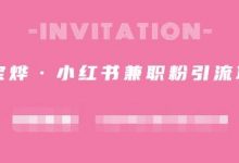 阿宝烨·小红书兼职粉引流项目,流量大,引流效果好【视频课程】-蜗牛学社