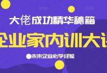 企业家内训大课,大佬成功精华秘籍首次揭秘,未来企业必学经验,价值1299元-蜗牛学社
