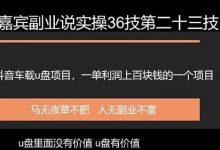 嘉宾副业说实操36技第二十三技:抖音车载u盘项目,一旦利润上百块的项目-蜗牛学社
