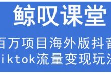 鲸叹号·海外TIKTOK训练营,百万项目海外版抖音tiktok流量变现玩法-蜗牛学社