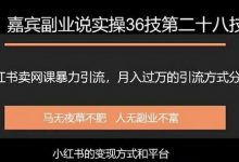 嘉宾副业说实操36技第二十八技小红书卖虚拟网课引流,月入过万的实操项目分享-蜗牛学社