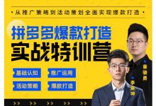 玺承云·拼多多爆款打造实战特训营,一套从入门到高手课程,让你快速拿捏拼多多-蜗牛学社