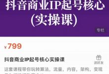 抖音商业IP起号核心实操课,带你玩转算法,流量,内容,架构,变现-蜗牛学社