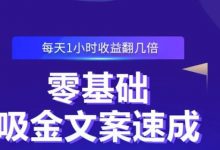 零基础吸金文案速成,每天1小时收益翻几倍价值499元-蜗牛学社