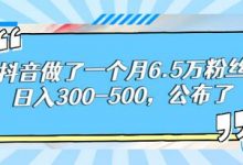 酷酷说钱:抖音做了一个月6.5万粉丝,日入300-500,公布了【付费文章】-蜗牛学社