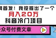 老古董说项目:全网首发!我挖掘出了一个月入20万的抖音冷门项目(付费文章)-蜗牛学社