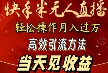 2024快手半无人直播,简单操作月入1W+ 高效引流当天见收益-蜗牛学社