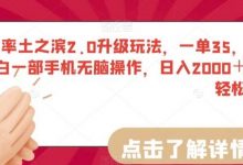率土之滨2.0升级玩法,一单35,小白一部手机无脑操作,日入2000+轻轻松松-蜗牛学社