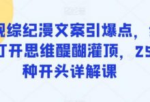 影视综纪漫文案引爆点,给你打开思维醍醐灌顶,255种开头详解课-蜗牛学社