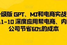 升级版 GPT、MJ和电商实战，从1~10 深度应用帮电商、内容公司节省60%的成本-蜗牛学社