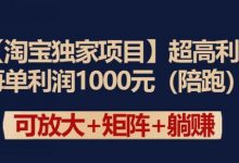 【淘宝独家项目】超高利润:每单利润1000元-蜗牛学社