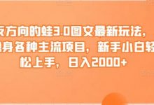 反方向的蛙3.0图文最新玩法,隐身各种主流项目,新手小白轻松上手,日入2000+-蜗牛学社