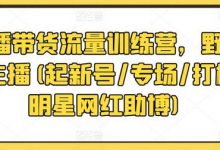直播带货流量训练营,野路子主播(起新号/专场/打榜/明星网红助博)-蜗牛学社