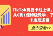 TikTok商品卡线上课,店铺端从0到1保姆级教学,了解商品卡底层逻辑-蜗牛学社