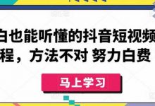 小白也能听懂的抖音短视频课程,方法不对 努力白费-蜗牛学社