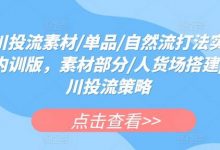 千川投流素材/单品/自然流打法实操课内训版,素材部分/人货场搭建/千川投流策略-蜗牛学社