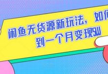 闲鱼无货源新玩法,如何做到一个月变现5W-蜗牛学社