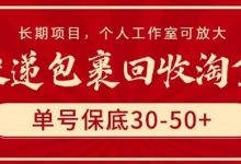 快递包裹回收淘金,单号保底30-50+,长期项目,个人工作室可放大-蜗牛学社