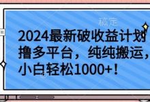 2024最新破收益计划撸多平台,纯纯搬运,小白轻松1000+-蜗牛学社