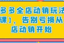 拼多多全店动销玩法【新课】，告别亏损从全店动销开始-蜗牛学社