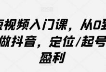 短视频入门课,从0到1做抖音,定位/起号/盈利-蜗牛学社