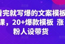 看完就写爆的文案模板课,20+爆款模板 涨粉人设带货-蜗牛学社