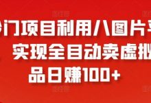 冷门项目利用八图片平台,实现全目动卖虚拟产品日赚100+-蜗牛学社
