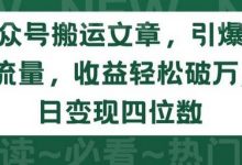 公众号搬运文章,引爆私域流量,收益轻松破万,单日变现四位数-蜗牛学社