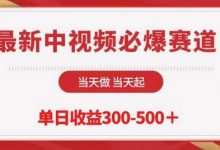最新中视频必爆赛道,当天做当天起,单日收益300-500+-蜗牛学社
