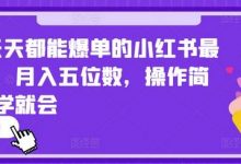2024天天都能爆单的小红书最新玩法,月入五位数,操作简单,一学就会-蜗牛学社