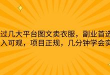 通过几大平台图文卖衣服,副业首选,收入可观,项目正规,几分钟学会实操-蜗牛学社