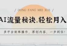 学会AI流量秘诀,轻松月入过w,多平台矩阵操作,原创内容,一步到位-蜗牛学社