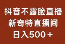 不露脸挂机直播,新奇特直播间,日入500+-蜗牛学社