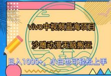 vivo中视频蓝海项目,沙雕动漫无脑搬运,小白也可轻松上手-蜗牛学社