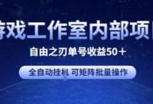 游戏工作室内部项目 自由之刃2 单号收益50+ 全自动挂JI 可矩阵批量操作-蜗牛学社